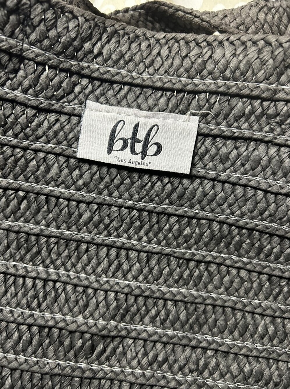 BTB Farmers Market Gray Woven Tote Bag - Picture 6 of 6